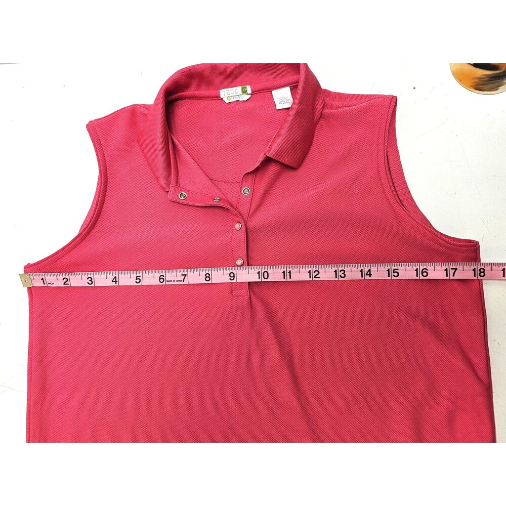 Izod Lacoste Sleeveless Polo Shirt Size S Pink  Longer Length - Picture 10 of 11